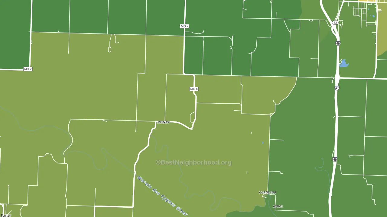 Nyhart, MO block-group voter-turnout map