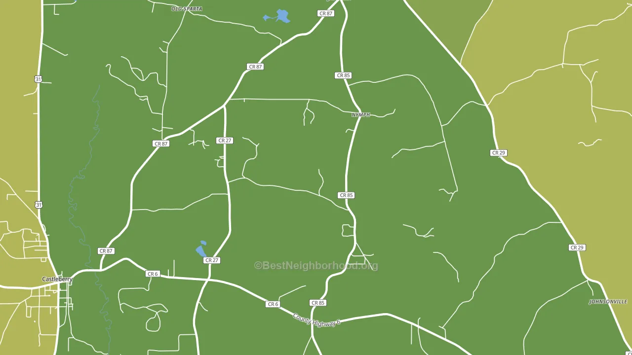 Nymph, AL block-group voter-turnout map