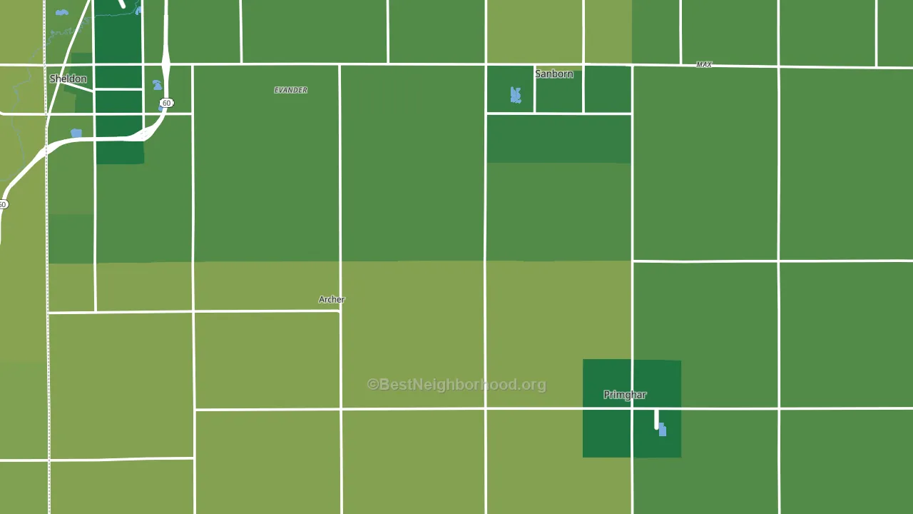 O'Brien County, IA block-group voter-turnout map