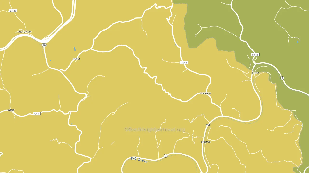 O'Brion, WV block-group voter-turnout map