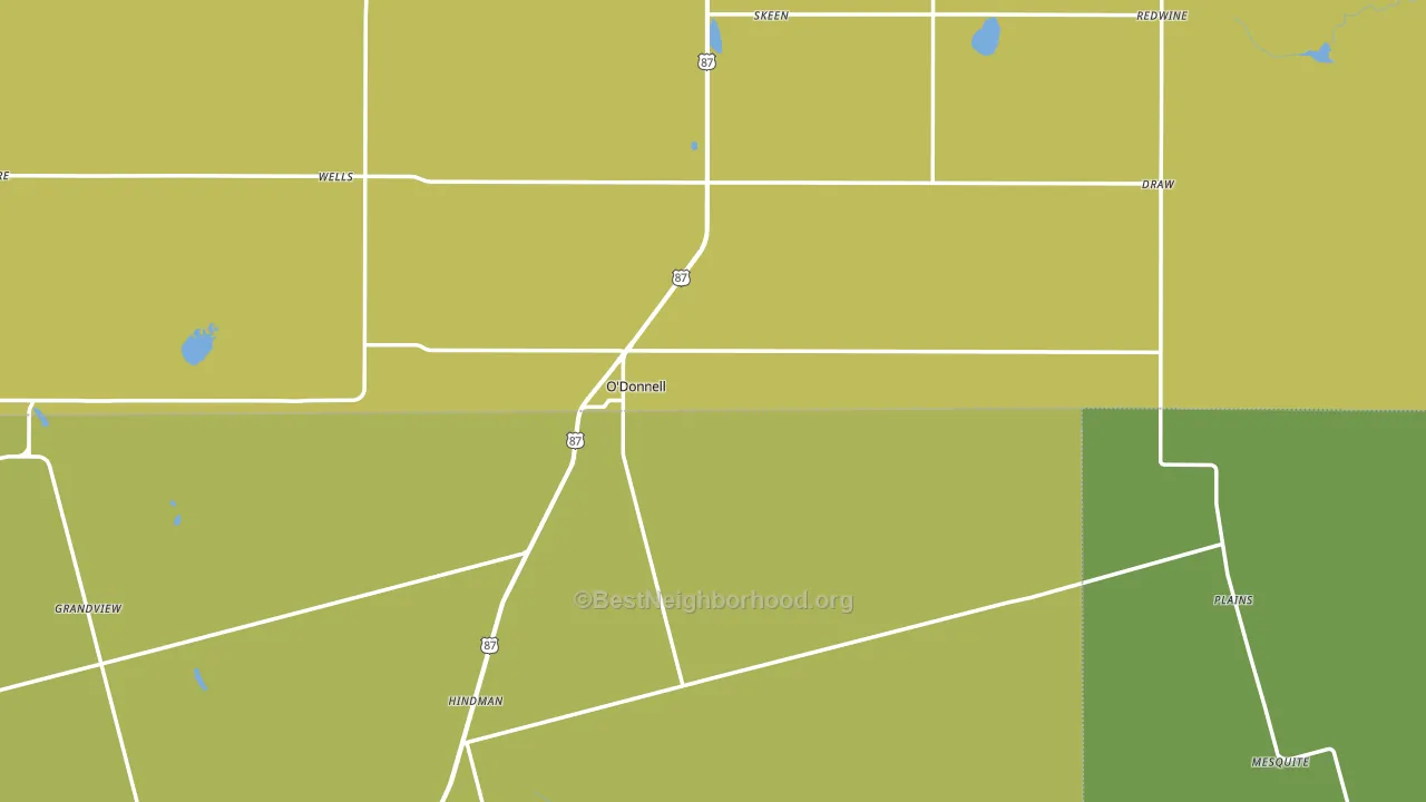 O'Donnell, TX block-group voter-turnout map