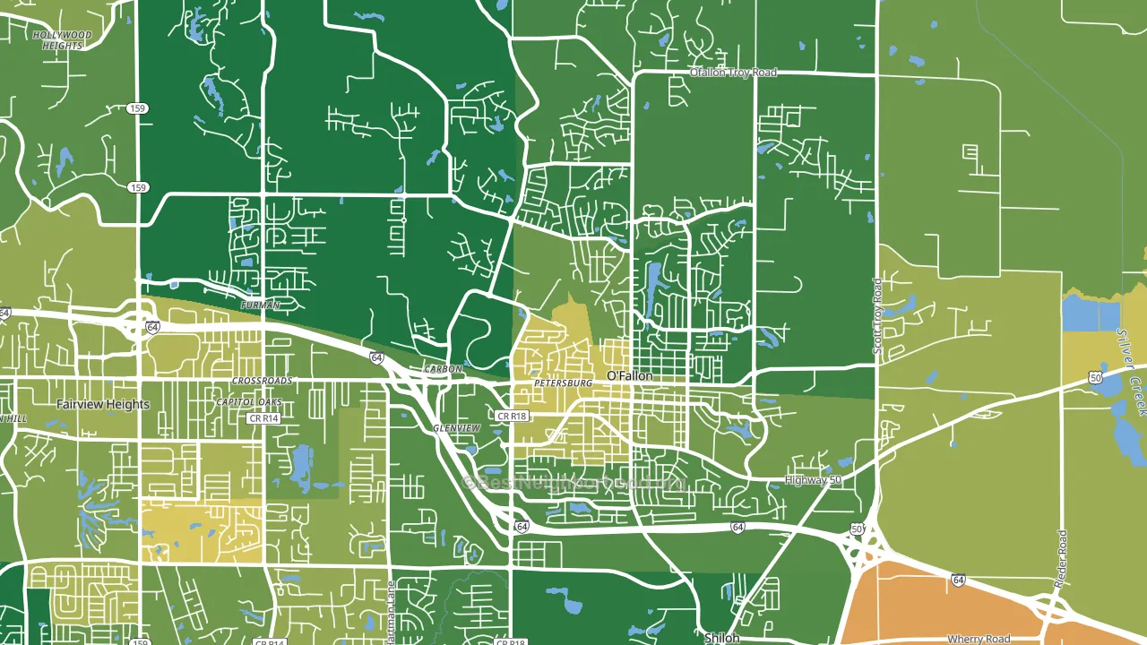 O'Fallon, IL block-group voter-turnout map