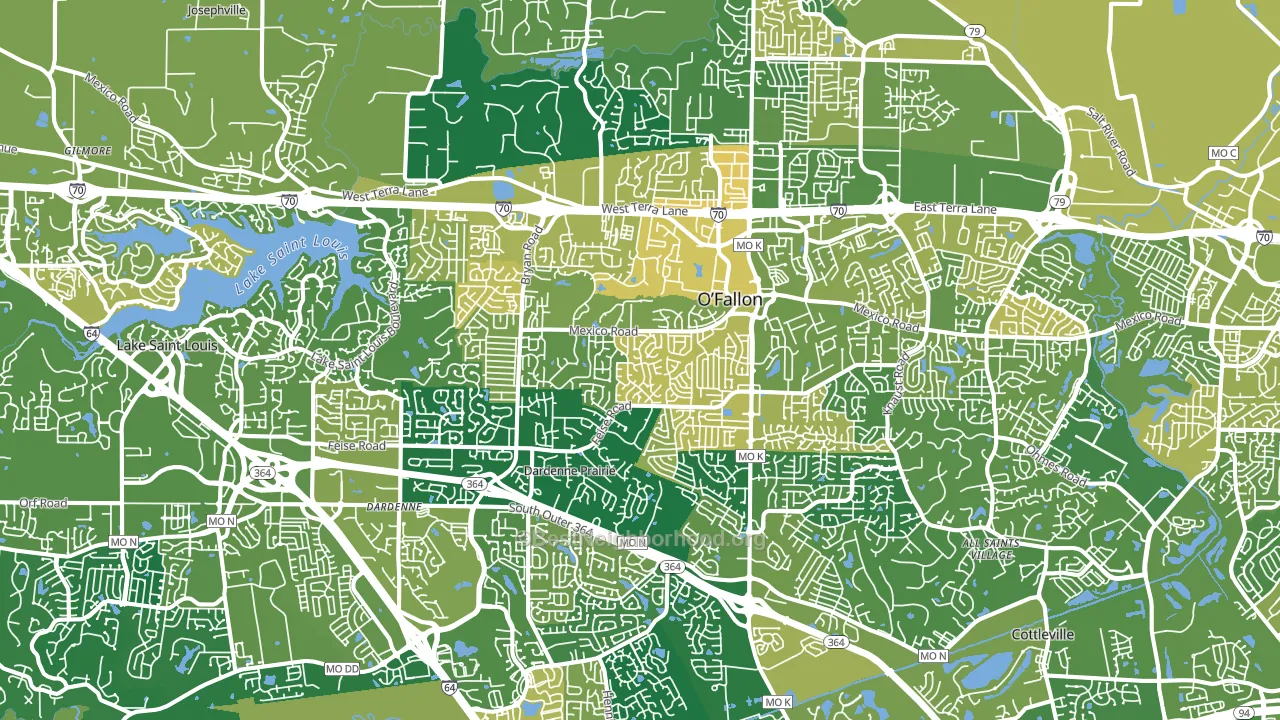 O'fallon, MO block-group voter-turnout map