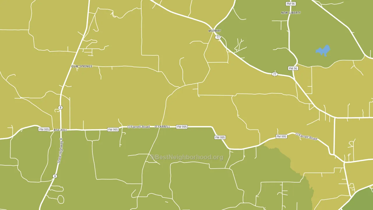 O'Farrell, TX block-group voter-turnout map