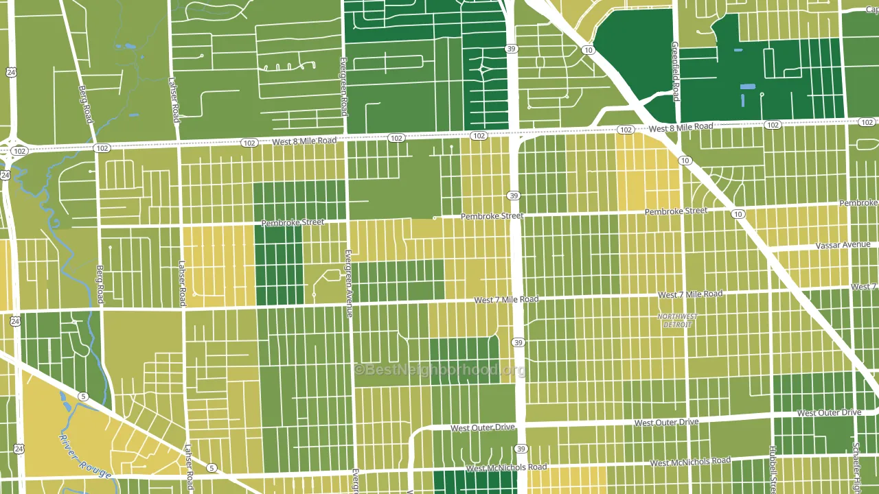 O Hair Park, Detroit, MI block-group voter-turnout map