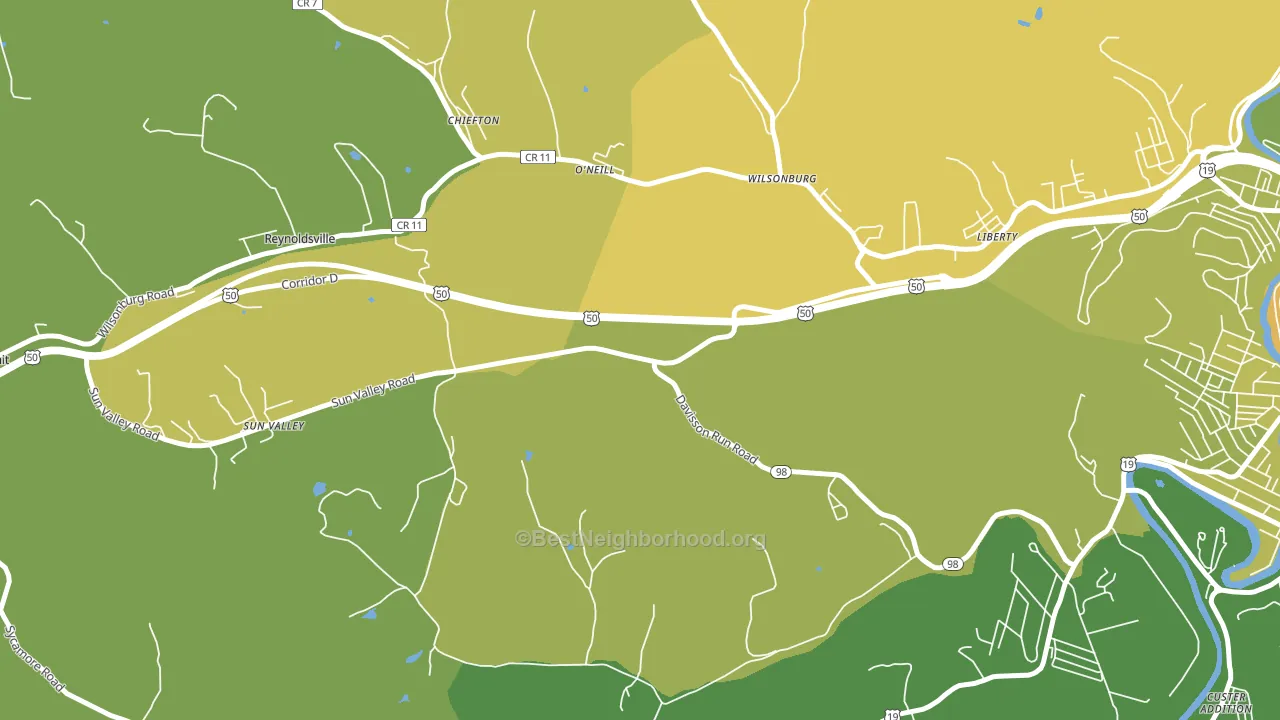 O'neil, WV block-group voter-turnout map