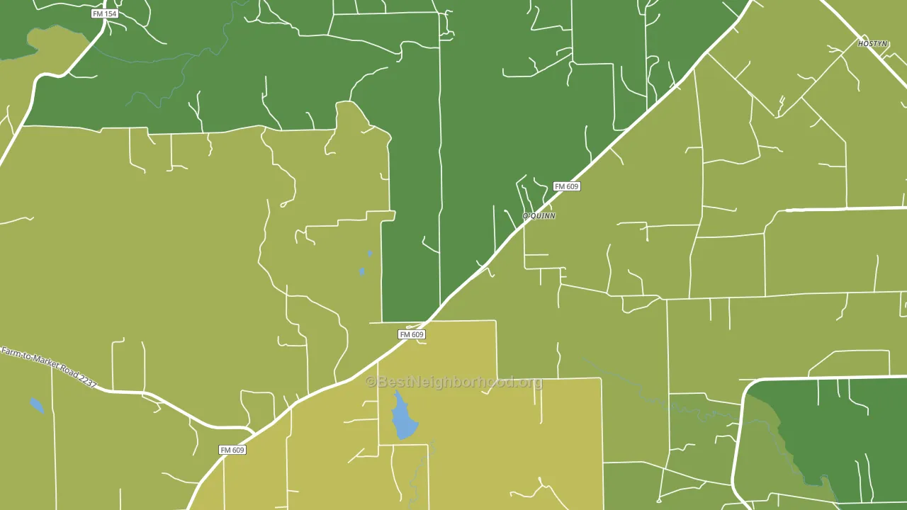 O'Quinn, TX block-group voter-turnout map