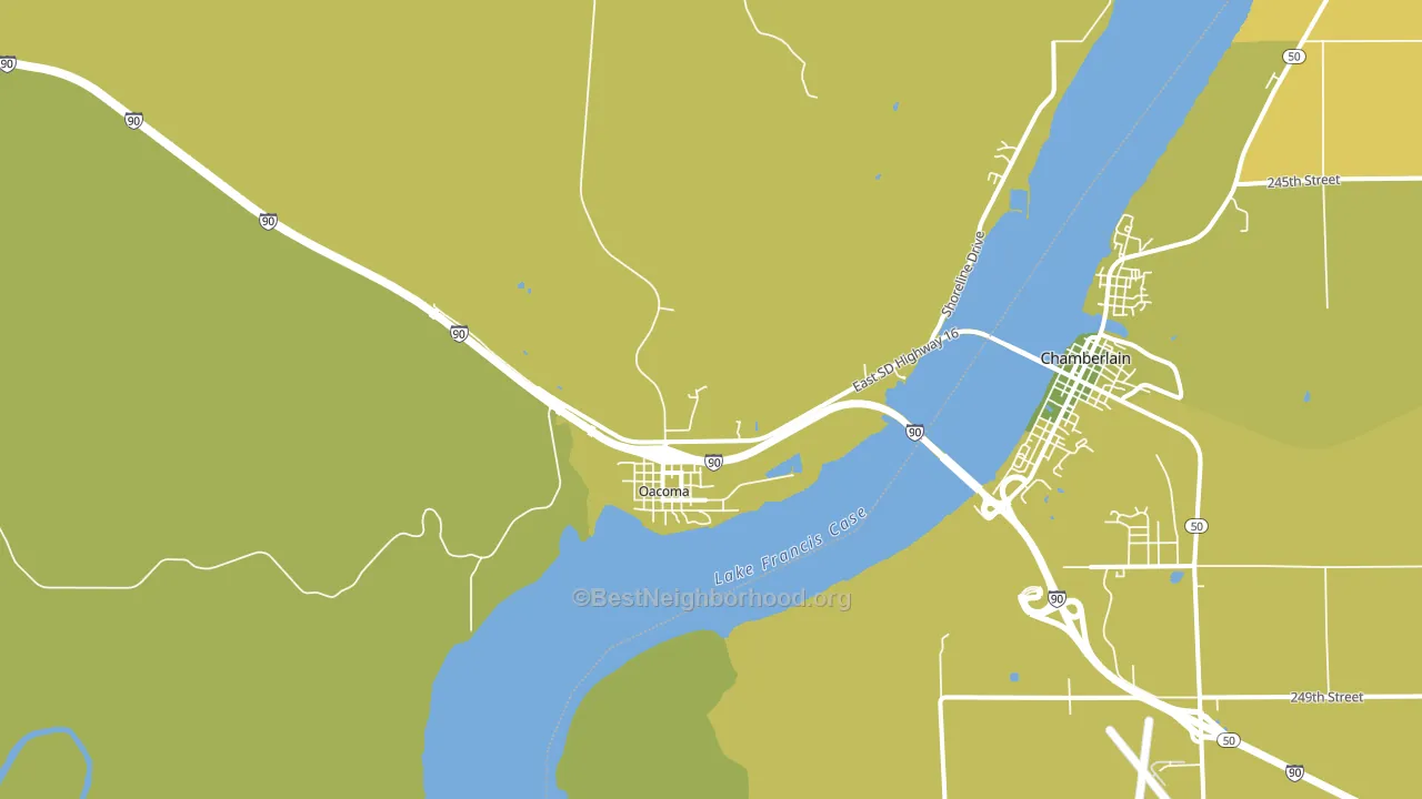 Oacoma, SD block-group voter-turnout map