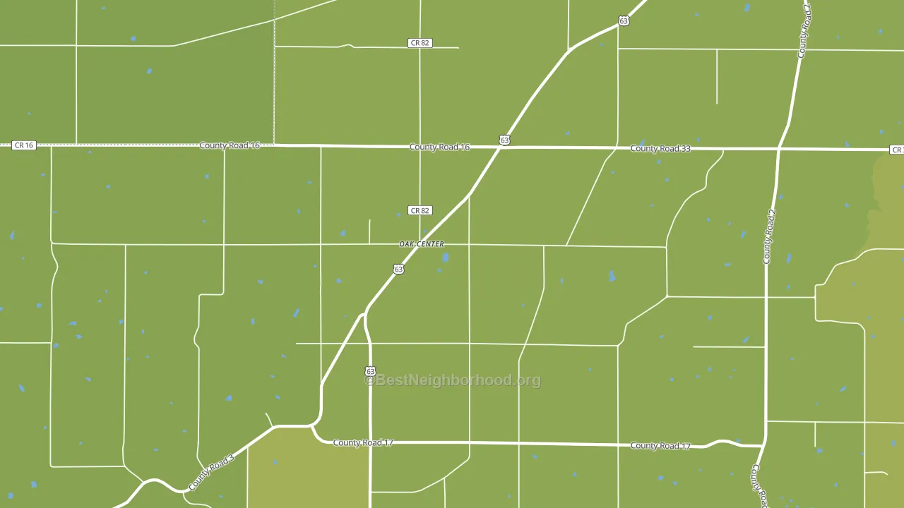 Oak Center, MN block-group voter-turnout map