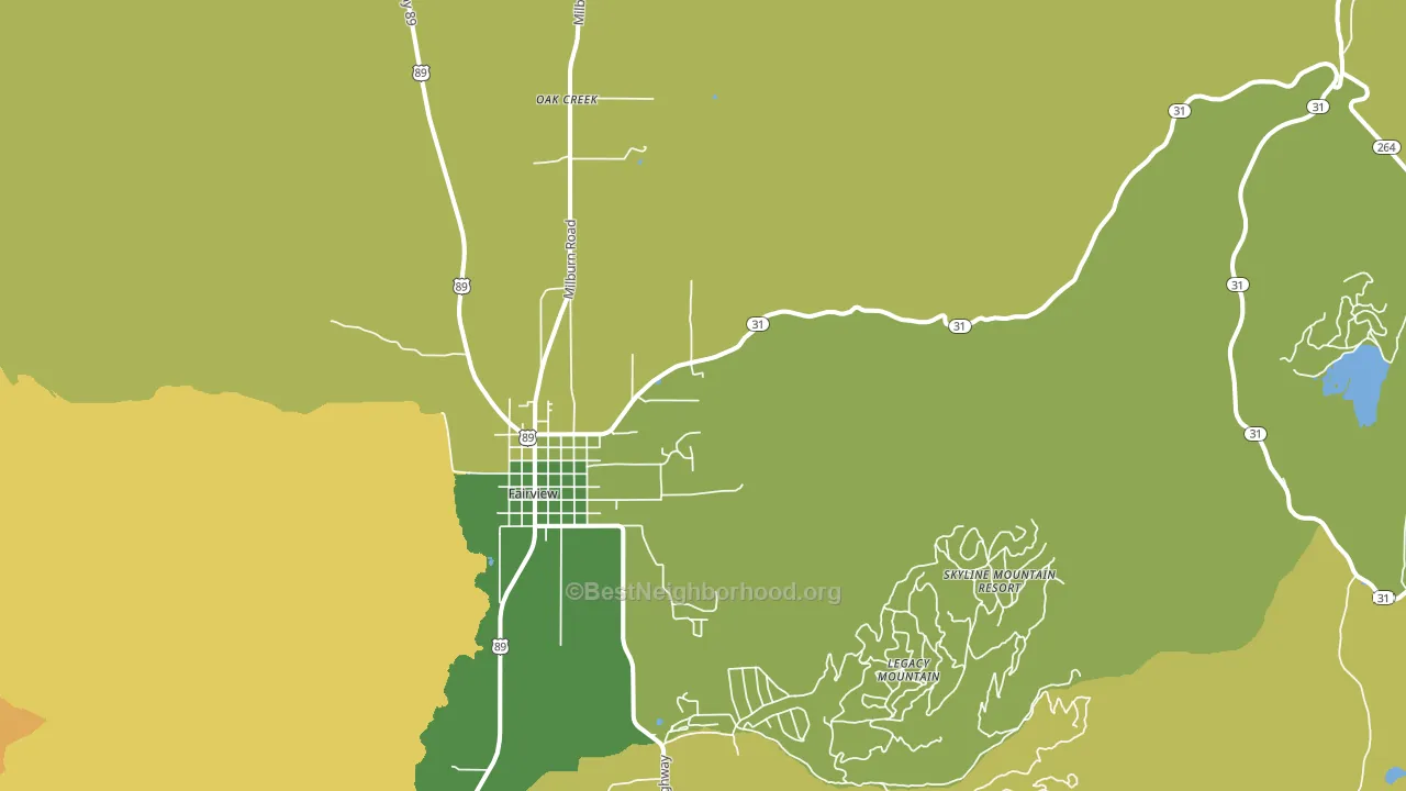 Oak Creek, UT block-group voter-turnout map