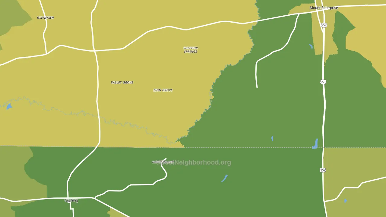 Oak Flat, TX block-group voter-turnout map