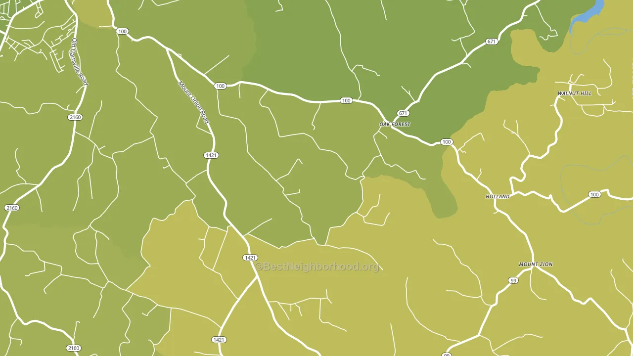 Oak Forest, KY block-group voter-turnout map
