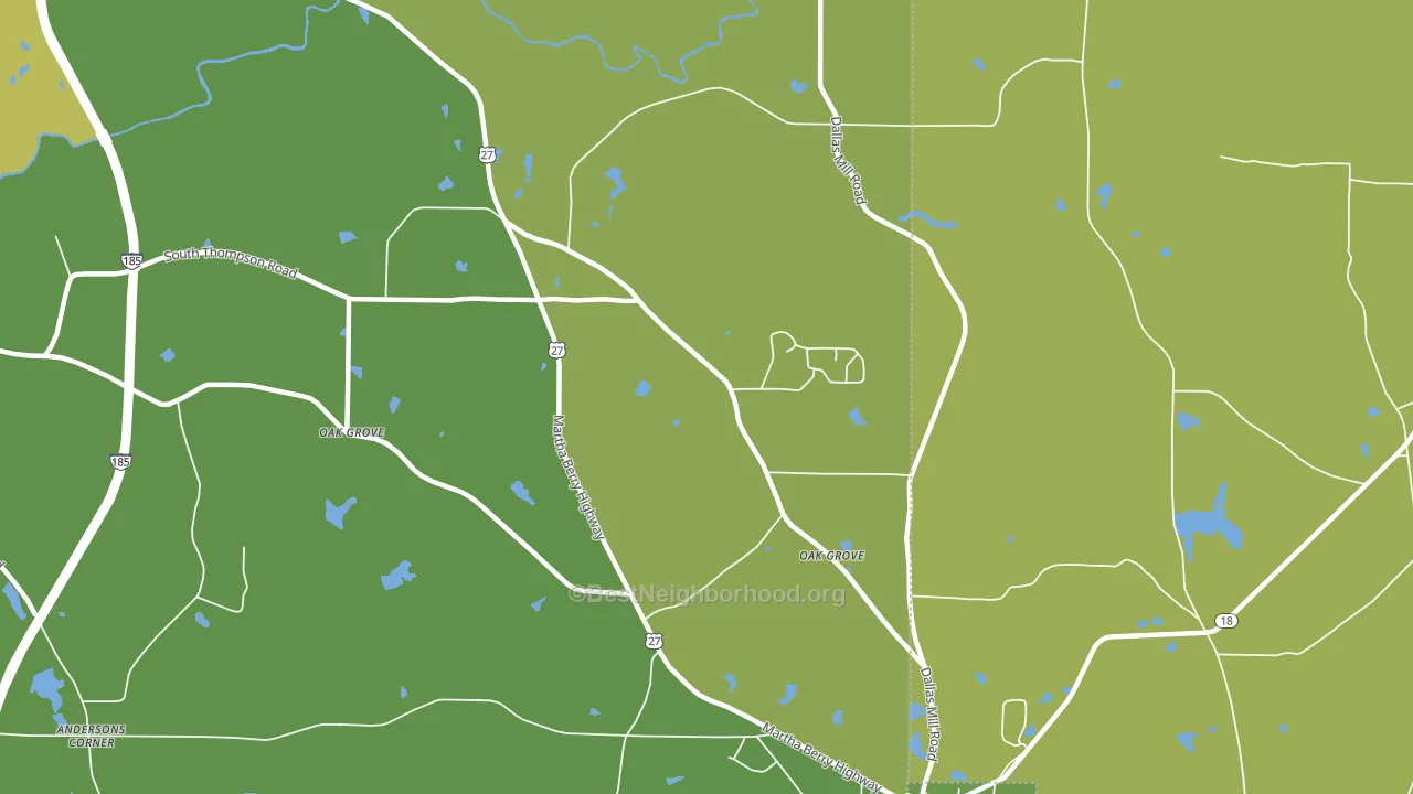 Oak Grove, GA block-group voter-turnout map