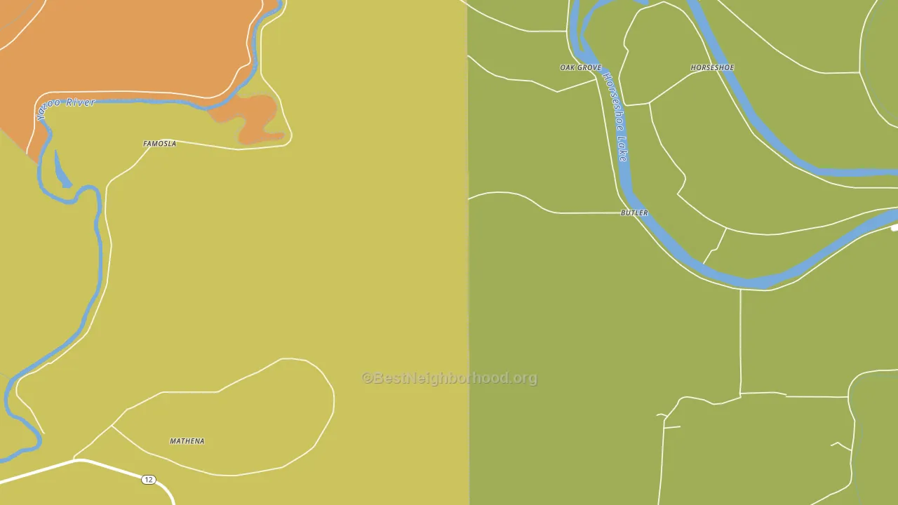 Oak Grove, MS block-group voter-turnout map