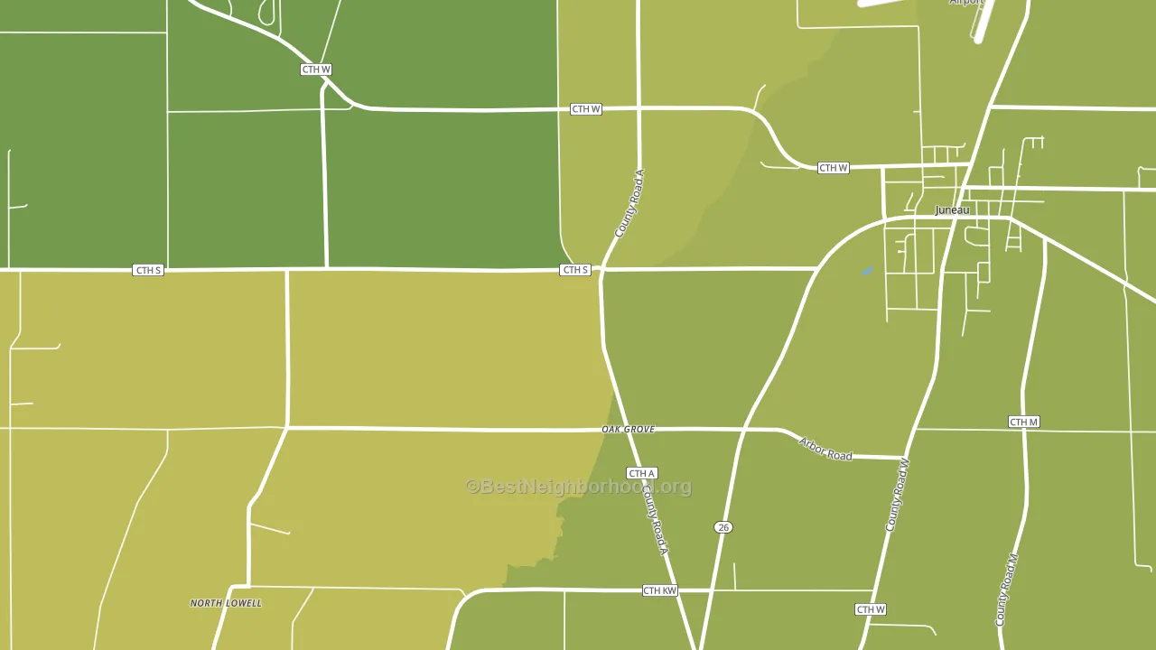 Oak Grove, WI block-group voter-turnout map