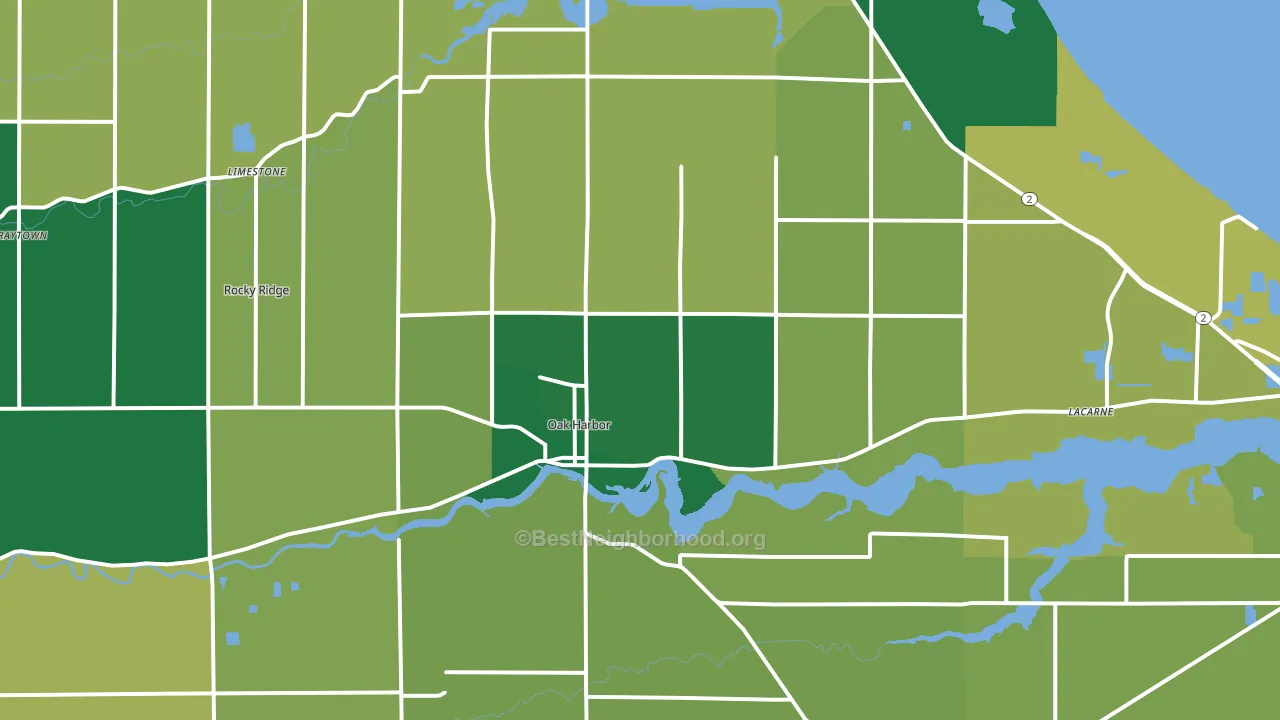 Oak Harbor, OH block-group voter-turnout map