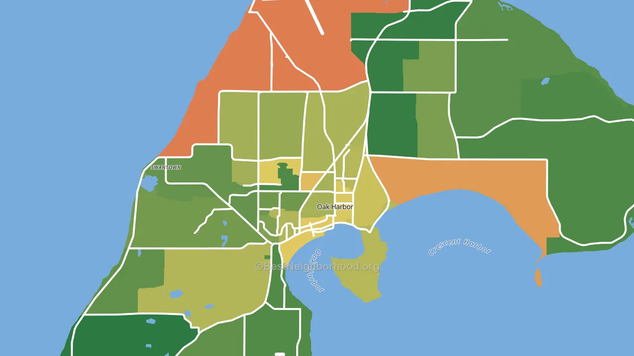 Oak Harbor, WA block-group voter-turnout map