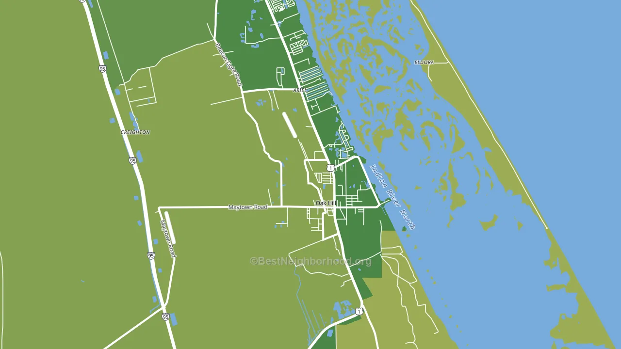 Oak Hill, FL block-group voter-turnout map