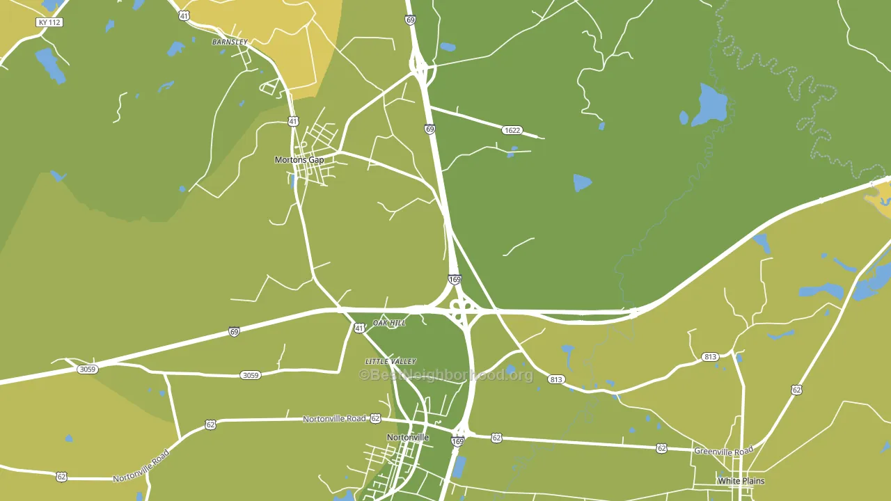 Oak Hill, KY block-group voter-turnout map