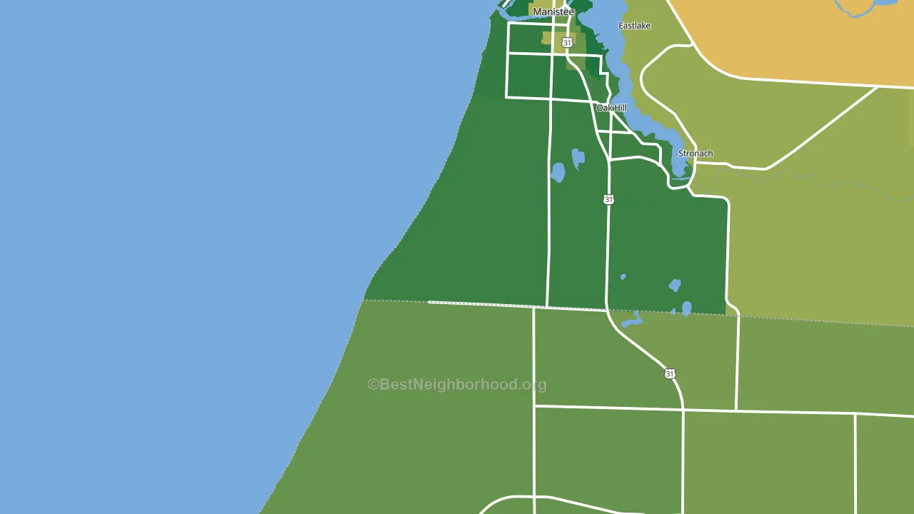 Oak Hill, MI block-group voter-turnout map