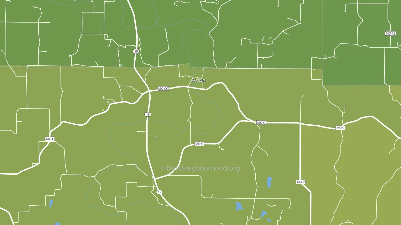 Oak Hill, MO block-group voter-turnout map