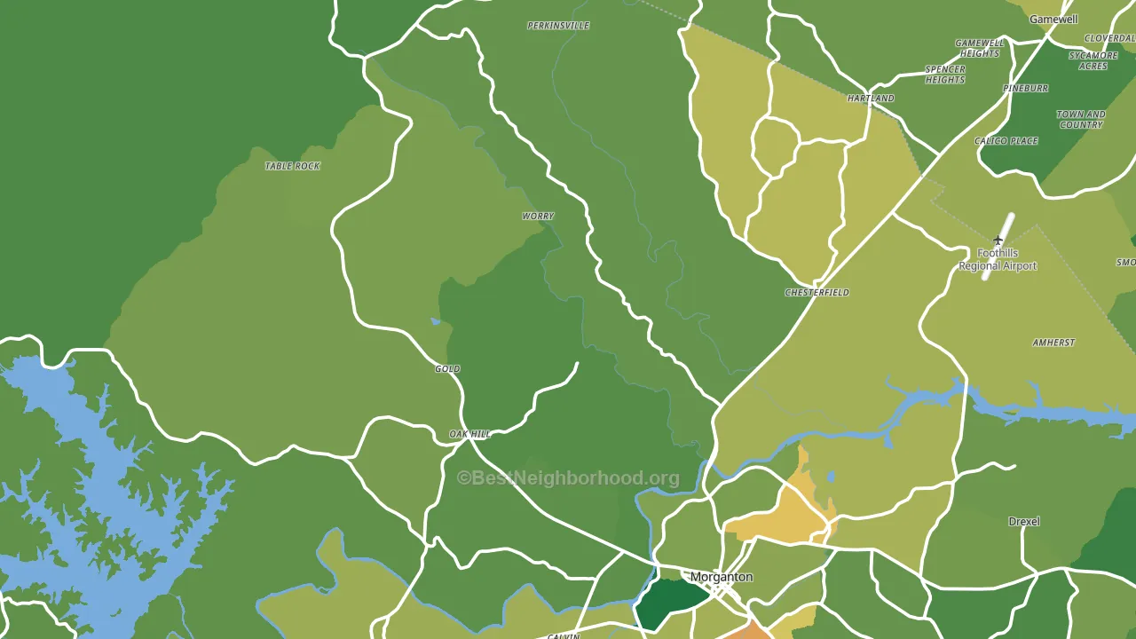 Oak Hill, NC block-group voter-turnout map