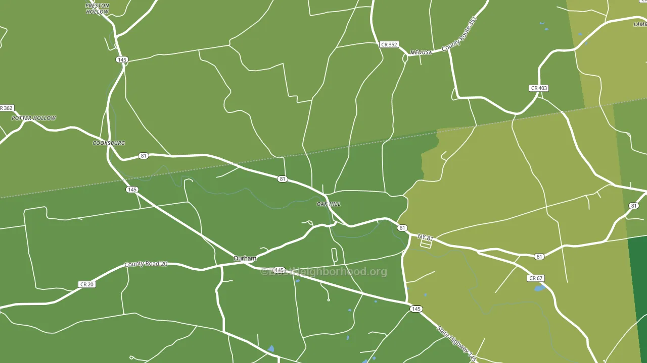 Oak Hill, NY block-group voter-turnout map