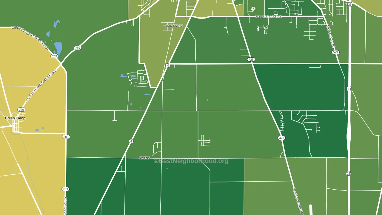 Oak Knoll, OH block-group voter-turnout map