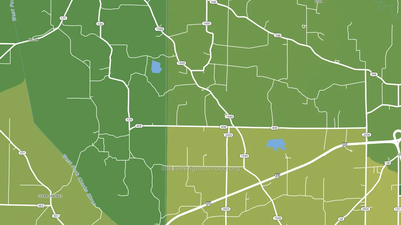 Oak Level, KY block-group voter-turnout map