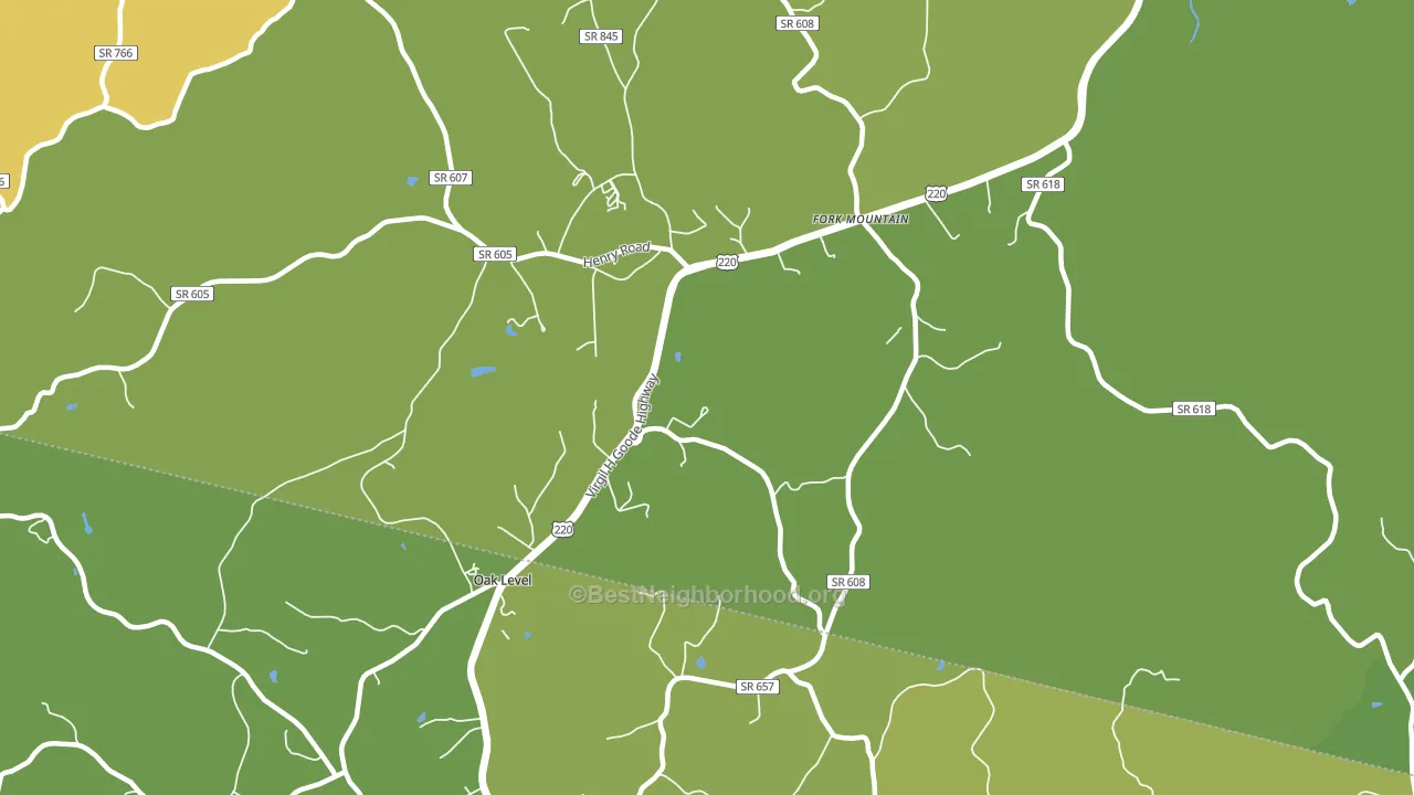 Oak Level, VA block-group voter-turnout map