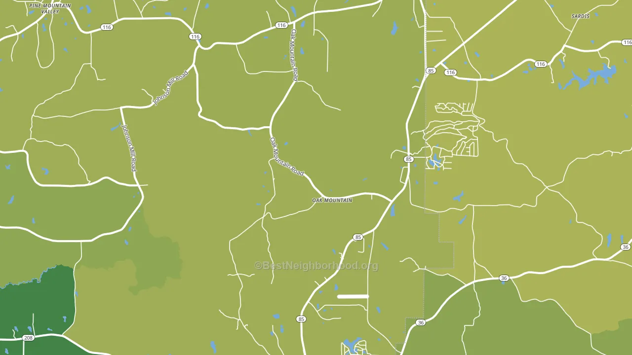 Oak Mountain, GA block-group voter-turnout map
