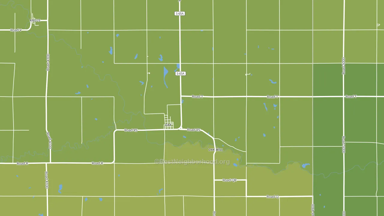 Oak, NE block-group voter-turnout map