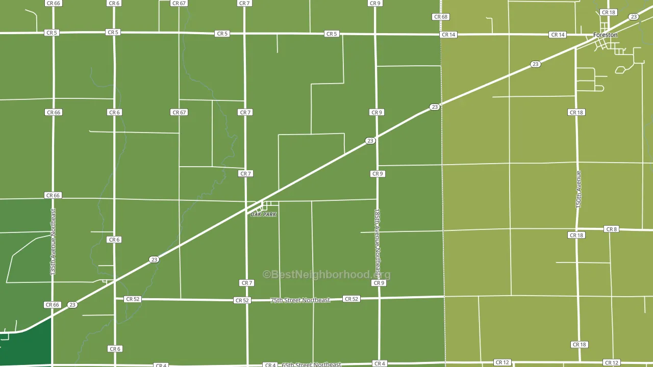Oak Park, MN block-group voter-turnout map