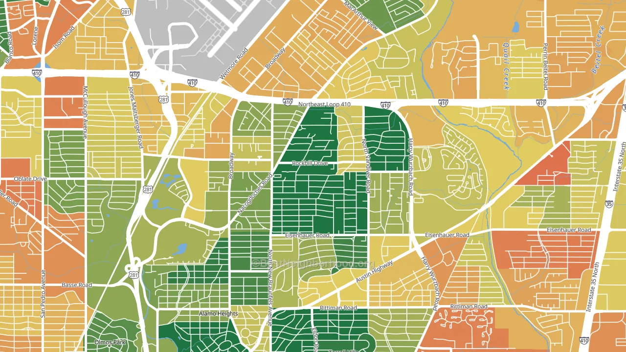 Oak Park-Northwood, San Antonio, TX block-group voter-turnout map