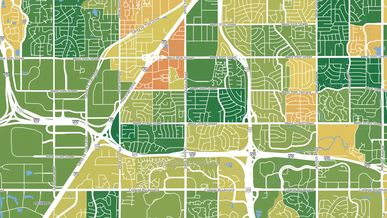 Oak Park, Overland Park, KS block-group voter-turnout map