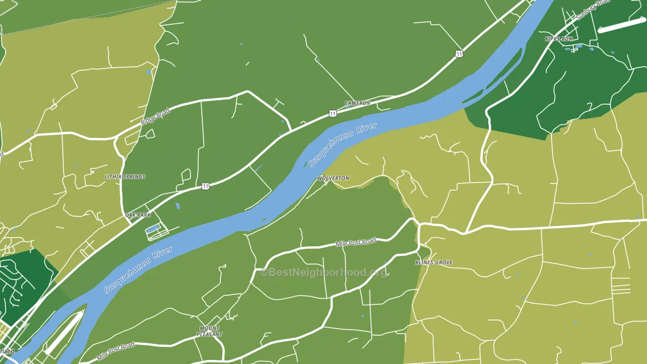 Oak Park, PA block-group voter-turnout map