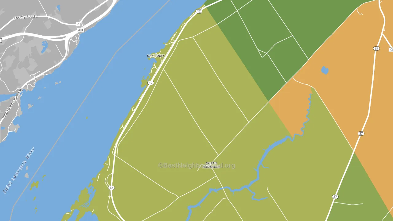 Oak Point, NY block-group voter-turnout map