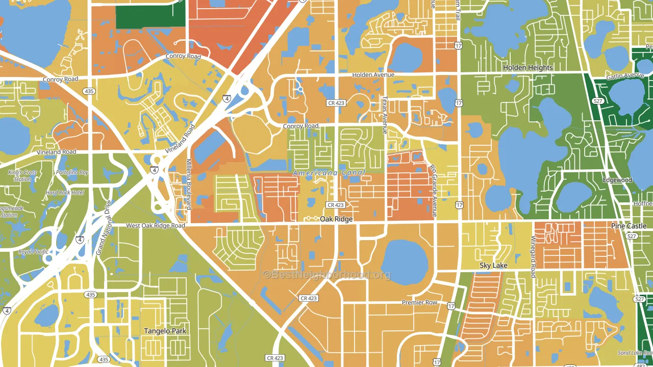 Oak Ridge, FL block-group voter-turnout map