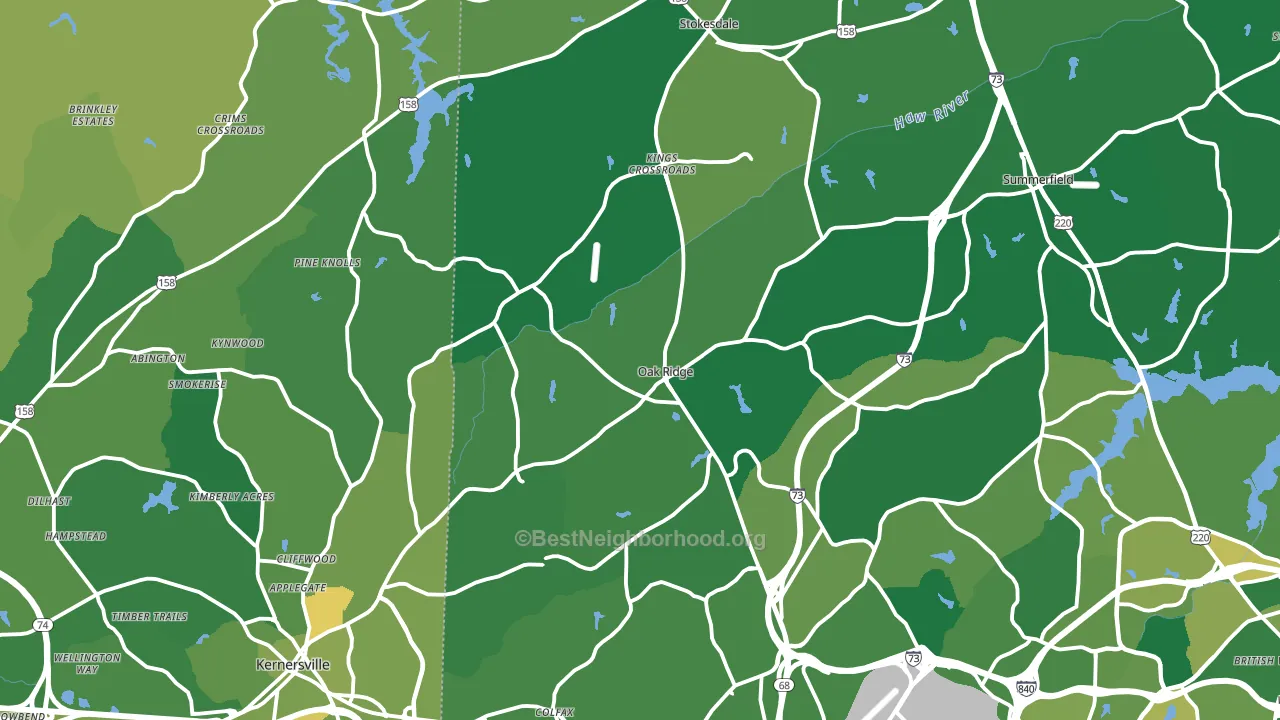 Oak Ridge, NC block-group voter-turnout map