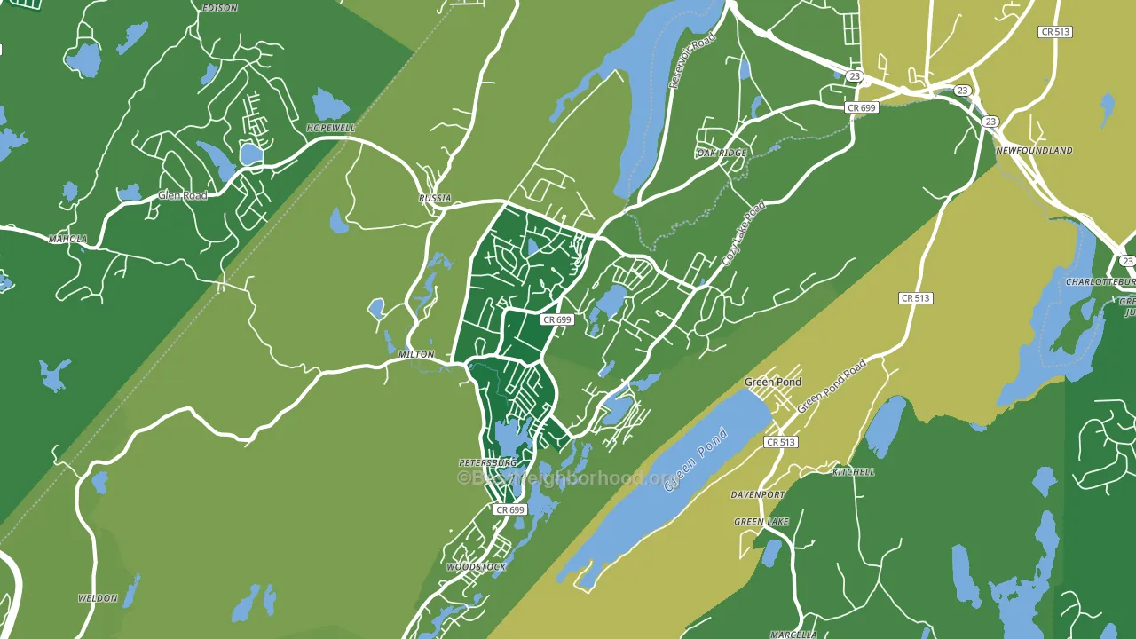 Oak Ridge, NJ block-group voter-turnout map