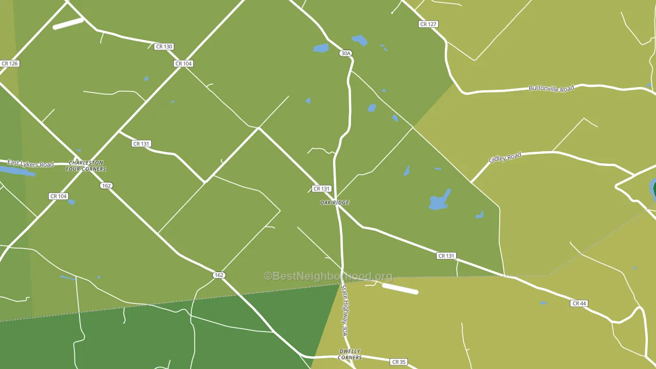 Oak Ridge, NY block-group voter-turnout map
