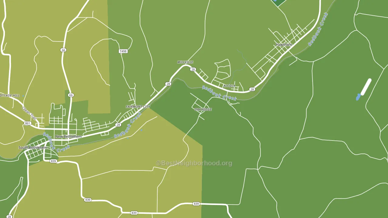 Oak Ridge, PA block-group voter-turnout map