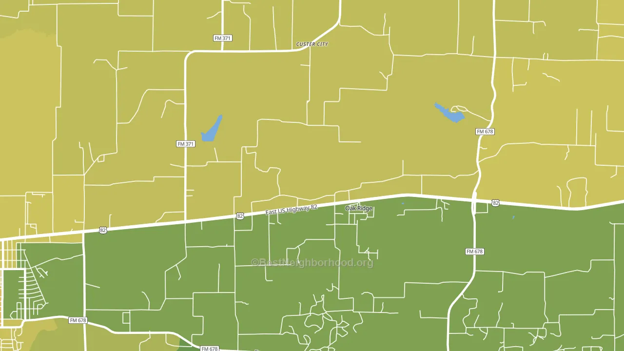 Oak Ridge, TX block-group voter-turnout map