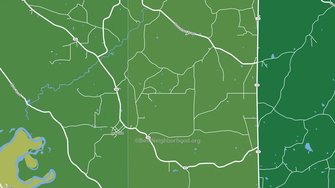 Oak Vale, MS block-group voter-turnout map