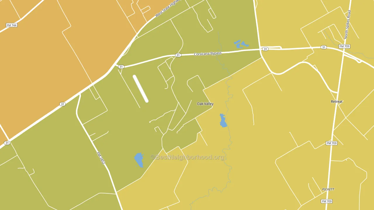 Oak Valley, TX block-group voter-turnout map