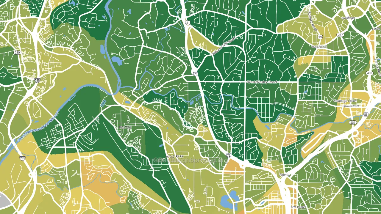 Oakdale, Atlanta, GA block-group voter-turnout map