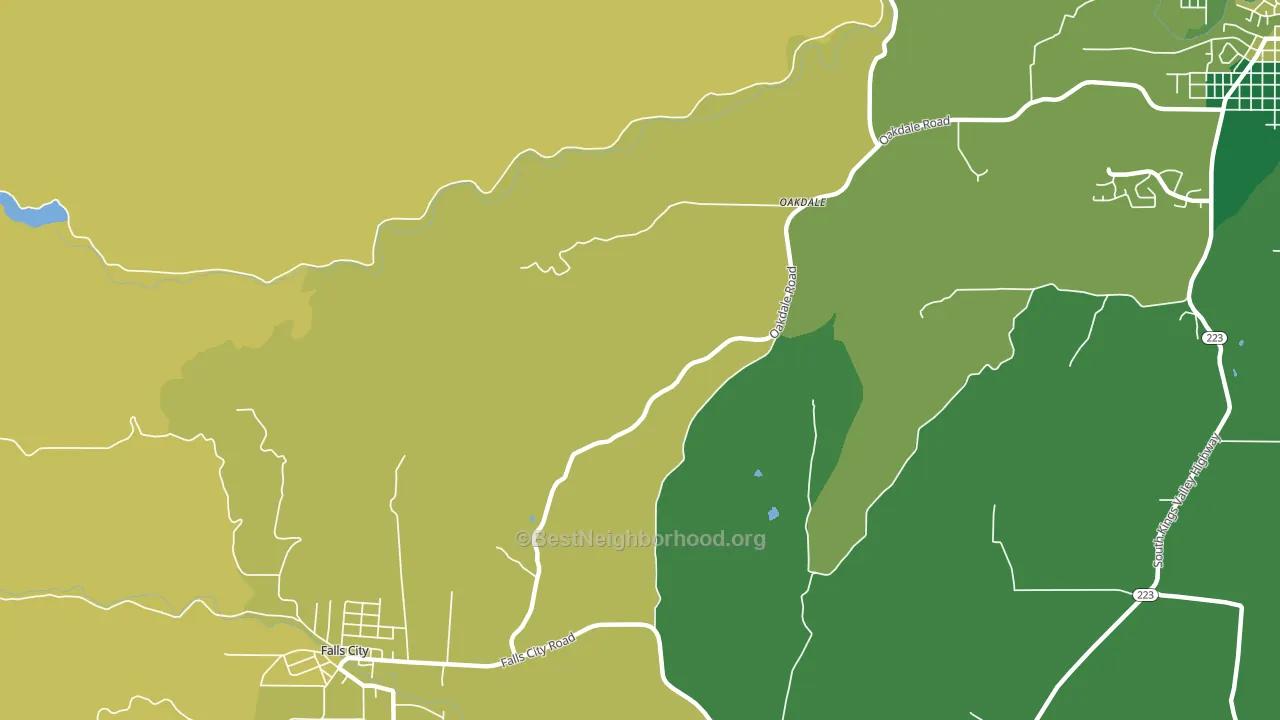Oakdale, OR block-group voter-turnout map