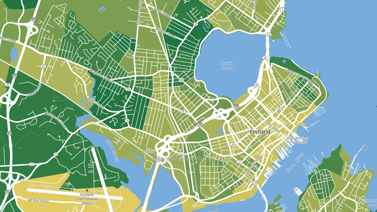 Oakdale, Portland, ME block-group voter-turnout map