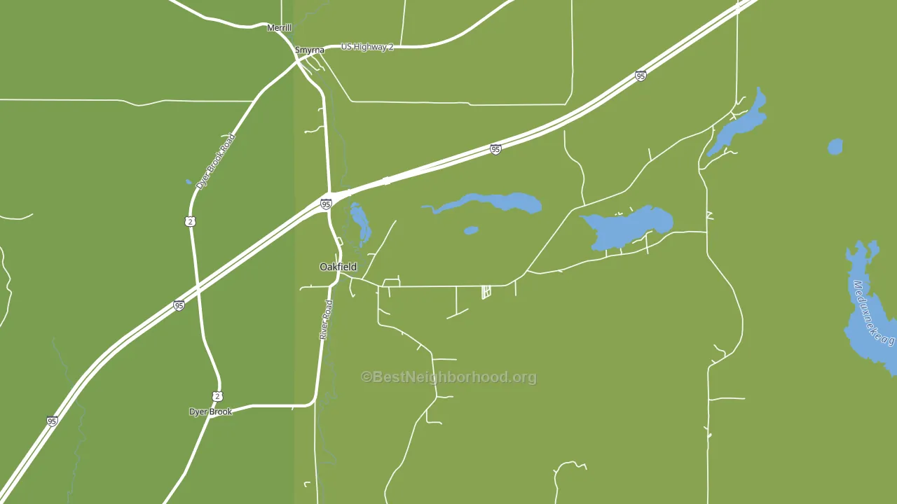 Oakfield, ME block-group voter-turnout map