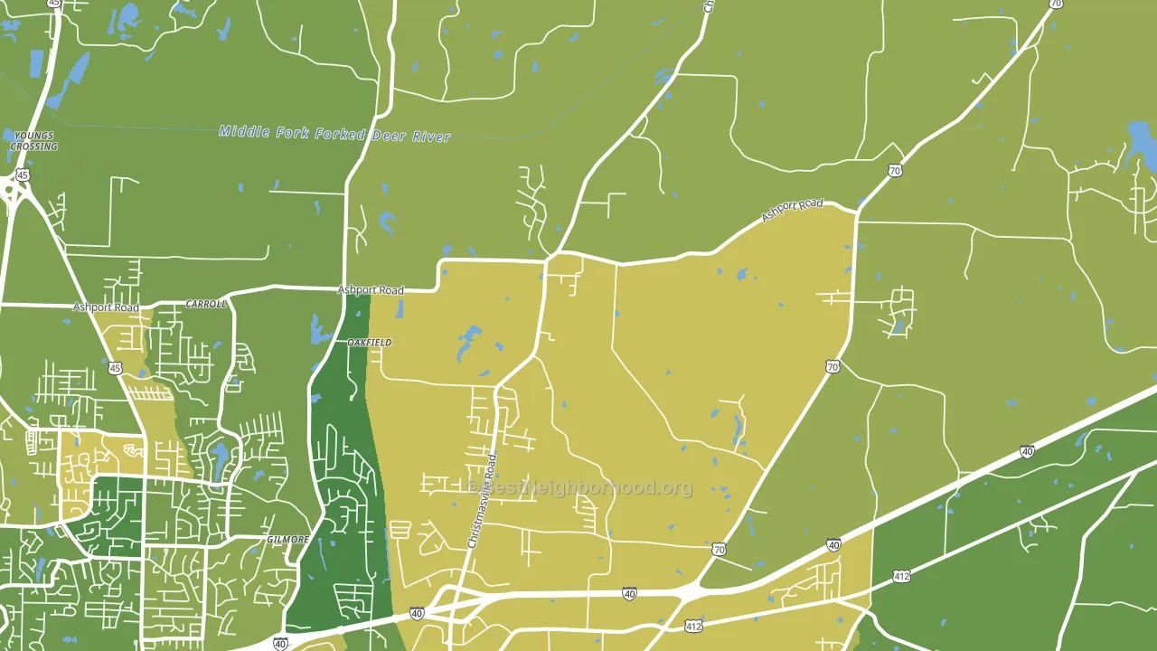 Oakfield, TN block-group voter-turnout map